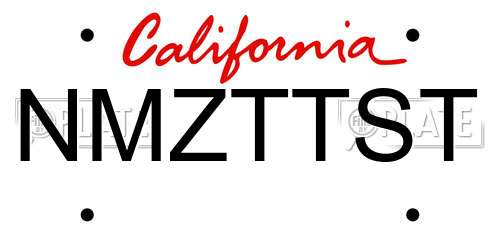 NMZTTST California License Plate