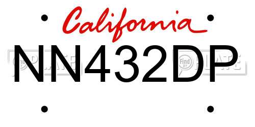 NN432DP California License Plate