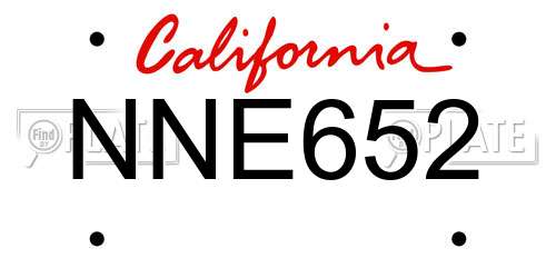 NNE652 California License Plate
