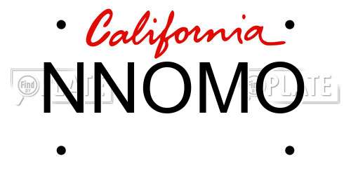 NNOMO California License Plate