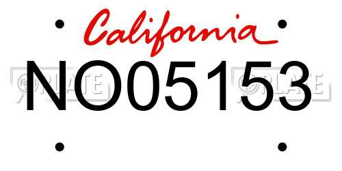 NO05153 California License Plate
