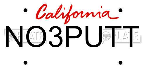 NO3PUTT California License Plate