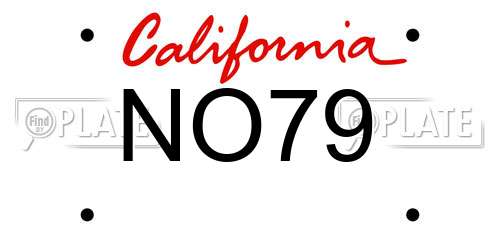 NO79 California License Plate