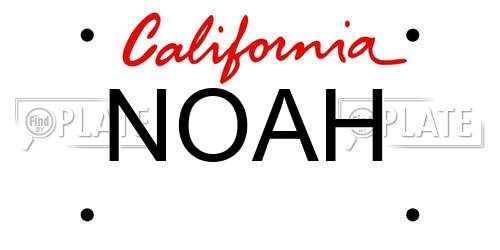 NOAH California License Plate