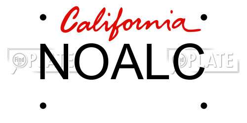 NOALC California License Plate
