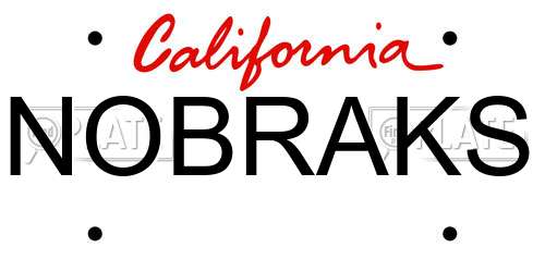 NOBRAKS California License Plate
