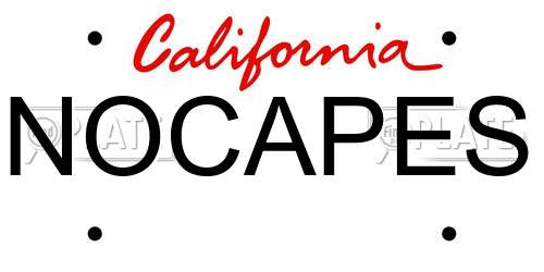 NOCAPES California License Plate