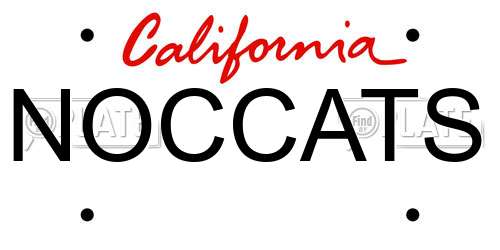NOCCATS California License Plate
