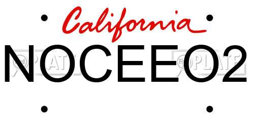 NOCEEO2 California License Plate