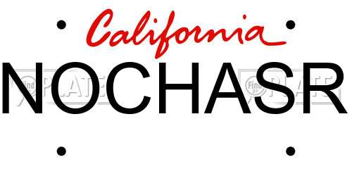 NOCHASR California License Plate