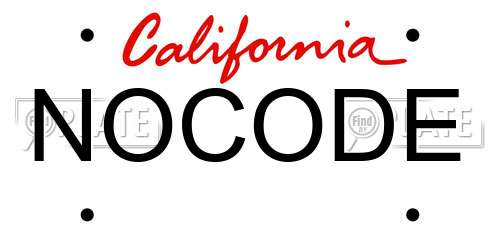 NOCODE California License Plate