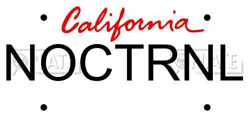 NOCTRNL California License Plate