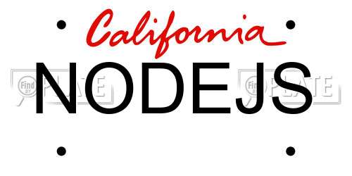 NODEJS California License Plate