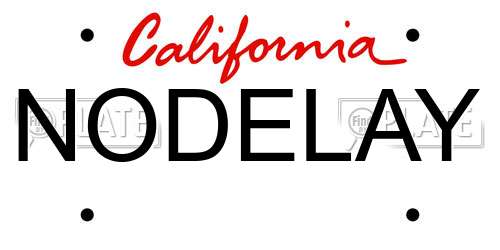 NODELAY California License Plate