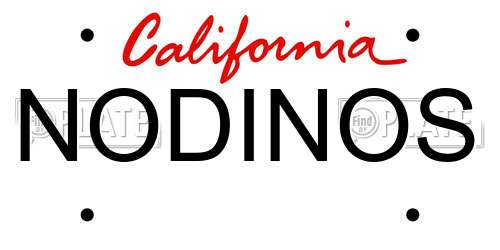 NODINOS California License Plate