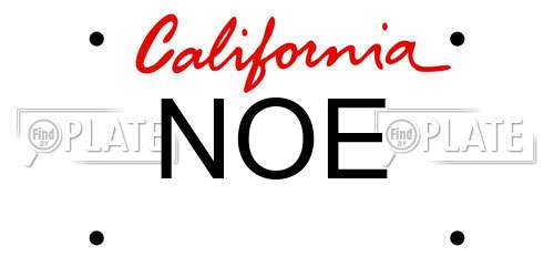 NOE California License Plate