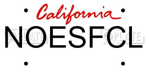 NOESFCL California License Plate