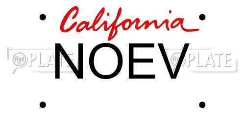 NOEV California License Plate