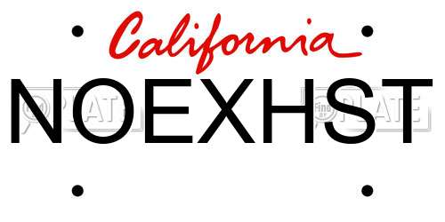 NOEXHST California License Plate