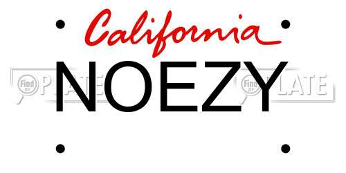 NOEZY California License Plate