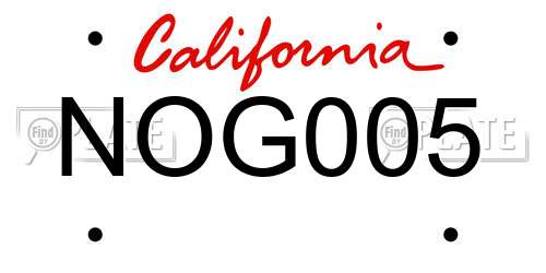 NOG005 California License Plate