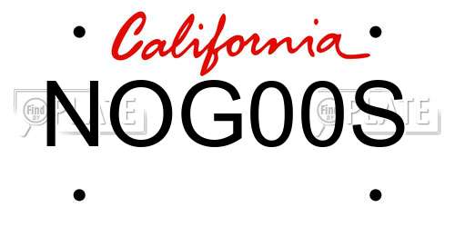 NOG00S California License Plate
