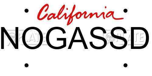 NOGASSD California License Plate