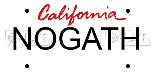 NOGATH California License Plate