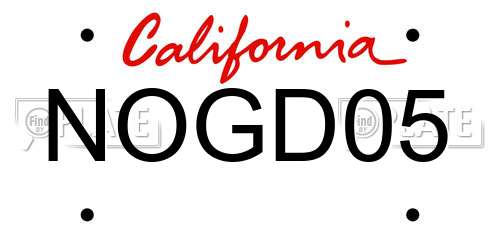NOGD05 California License Plate