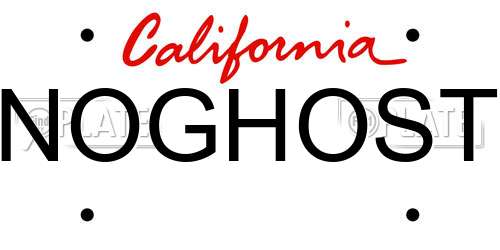 NOGHOST California License Plate