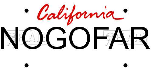 NOGOFAR California License Plate