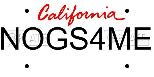 NOGS4ME California License Plate
