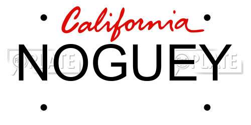 NOGUEY California License Plate