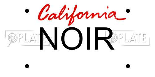 NOIR California License Plate
