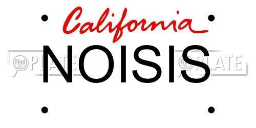 NOISIS California License Plate