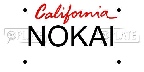 NOKAI California License Plate