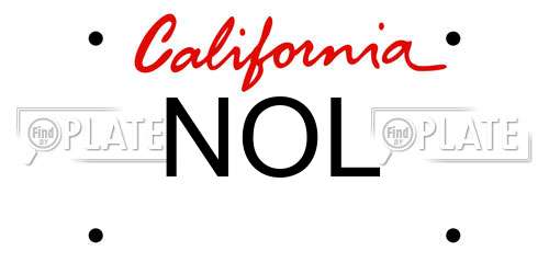 NOL California License Plate