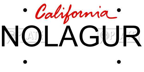 NOLAGUR California License Plate