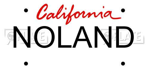 NOLAND California License Plate