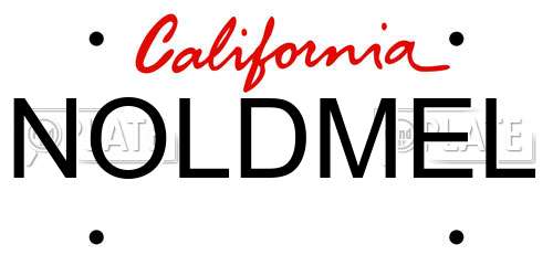 NOLDMEL California License Plate