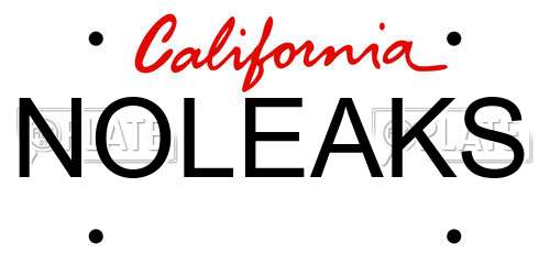 NOLEAKS California License Plate