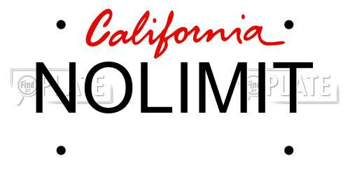 NOLIMIT California License Plate