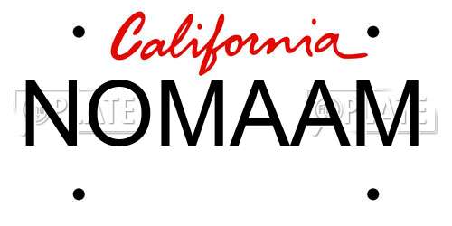 NOMAAM California License Plate