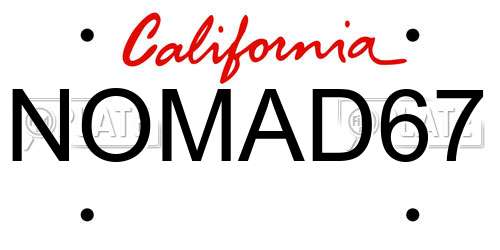 NOMAD67 California License Plate