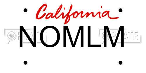 NOMLM California License Plate