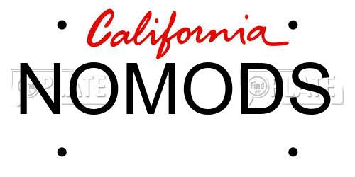 NOMODS California License Plate