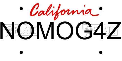 NOMOG4Z California License Plate