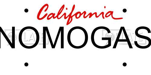 NOMOGAS California License Plate