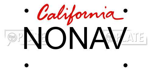 NONAV California License Plate