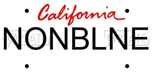 NONBLNE California License Plate